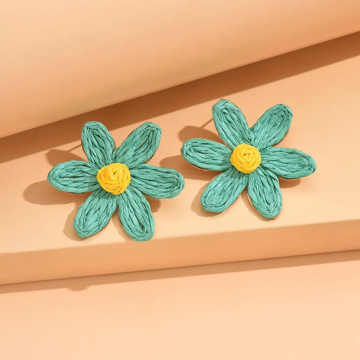 Cute Handmade Woven Sunflower Earrings